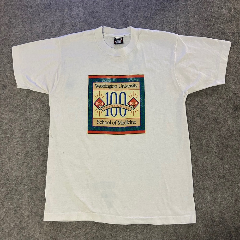 Vintage 90s Screen Stars Best Washington University College Centennial T Shirt L